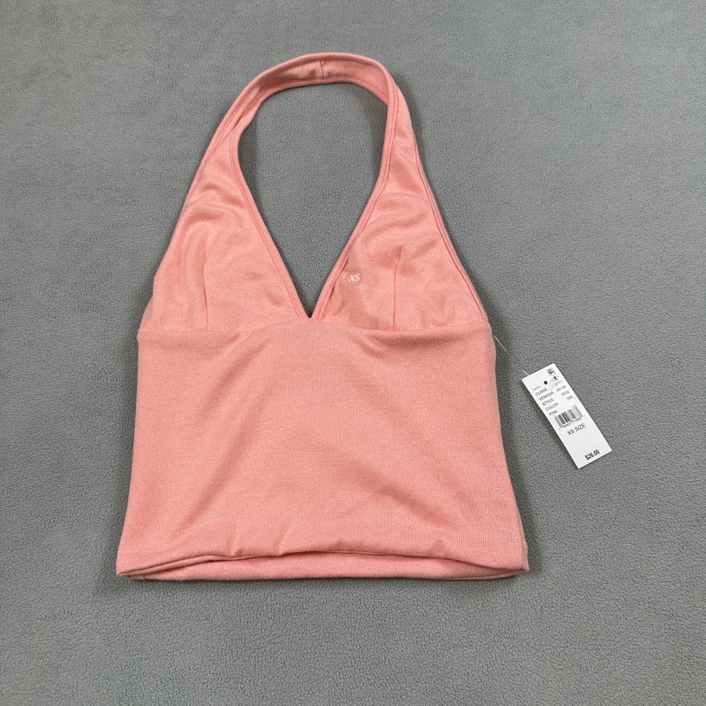 NWT LA Hearts by Pacsun Halter Top XS Womens Pink Cropped Sleeveless Knit 1980